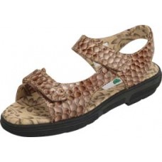 e2081Tuscany Pink Faux Croc Leather Ladies Golf Sandal