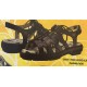 G6000 Faux Lizard Black Leather Ladies Golf Sandal